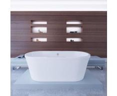 vidaXL Baignoire ovale en acrylique blanc