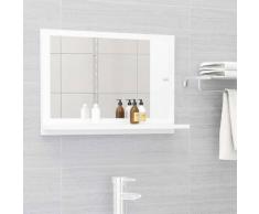 vidaXL Miroir de salle de bain Blanc 60x10,5x37 cm Aggloméré