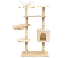 vidaXL Arbre à chat avec griffoirs en sisal 125 cm Beige