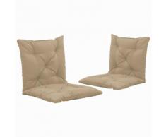 vidaXL Coussins de chaise pivotante 2 pcs Beige 50 cm Tissu