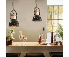 vidaXL Plafonniers 2 pcs Noir Rond E27