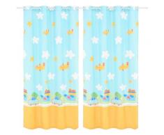 vidaXL Rideau occultant imprimé enfants 2 pcs 140x240 cm Avions Nuages