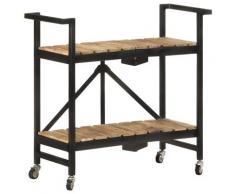 vidaXL Chariot de cuisine 87x36x81 cm Bois massif de manguier