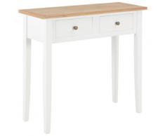 vidaXL Table de console et coiffeuse Blanc 79x30x74 cm Bois