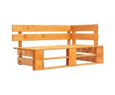 vidaXL Banc palette d'angle de jardin Bois Marron miel
