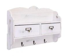 vidaXL Porte-manteau mural Blanc 50x10x34 cm Bois