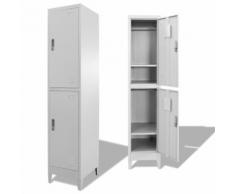 vidaXL Armoire à casiers avec 2 compartiments 38 x 45 x 180 cm