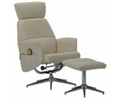 vidaXL Fauteuil massage inclinable repose-pied Cappuccino Similicuir