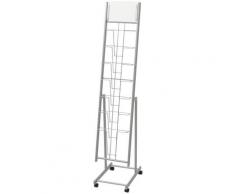 vidaXL Porte-revue 38 x 27 x 139 cm Argenté A4