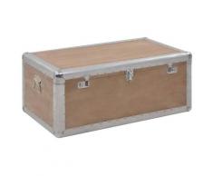 vidaXL Boîte de rangement Bois de sapin massif 91x52x40 cm Marron