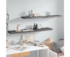 vidaXL Étagère murale flottante 2 pcs Gris brillant 120x23,5x3,8cm MDF