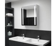 vidaXL Armoire de salle de bain à miroir LED 62x14x60 cm