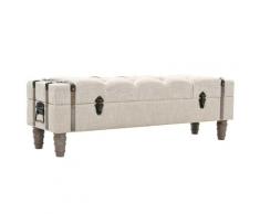 vidaXL Banc de rangement Bois massif et acier 111 x 34 x 37 cm