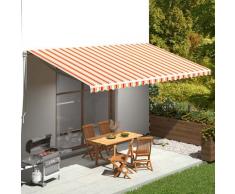 vidaXL Tissu de remplacement pour auvent Jaune et orange 6x3 m