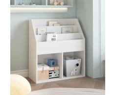vidaXL Porte-revue pour enfants Blanc 71x30x78,5 cm Aggloméré