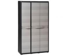 vidaXL Armoire de rangement de jardin avec 4 étagères Noir et gris