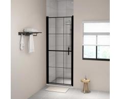 vidaXL Porte de douche Verre trempé 81x195 cm Noir
