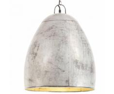 vidaXL Lampe suspendue industrielle 25 W Argenté Rond 42 cm E27
