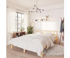 vidaXL Cadre de lit Bois de pin massif 135x190 cm UK Double