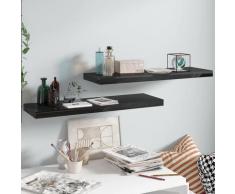 vidaXL Étagère murale flottante 2 pcs Noir brillant 80x23,5x3,8 cm MDF