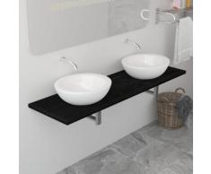 vidaXL Meuble de salle de bain Noir 160x40x16,3 cm