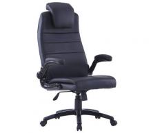 vidaXL Chaise réglable pivotante Similicuir Noir
