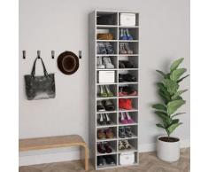 vidaXL Armoire à chaussures Gris béton 54x34x183 cm Aggloméré