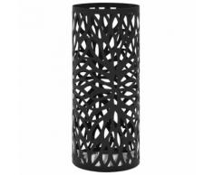 vidaXL Porte-parapluie Feuilles Acier Noir