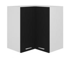 vidaXL Armoire d'angle suspendue Noir 57x57x60 cm Aggloméré