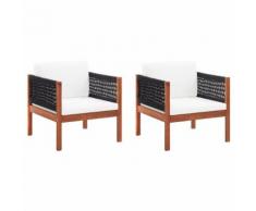 vidaXL Chaises de jardin 2 pcs Bois d'acacia massif