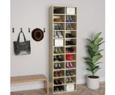 vidaXL Armoire à chaussures Chêne sonoma 54x34x183 cm Aggloméré
