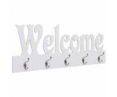 vidaXL Porte-manteau mural WELCOME Blanc 74x29,5 cm