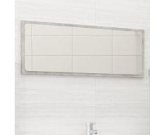 vidaXL Miroir de salle de bain Gris béton 90x1,5x37 cm Aggloméré