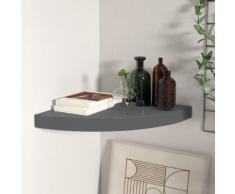vidaXL Étagère d'angle flottante Gris brillant 35x35x3,8 cm MDF
