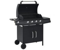 vidaXL Barbecue à gaz 4+1 zones de cuisson Noir Acier