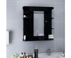 vidaXL Armoire à miroir de salle de bain Noir 66x17x63 cm MDF