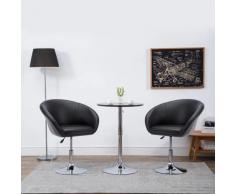vidaXL Chaise pivotante de salle à manger Noir Similicuir