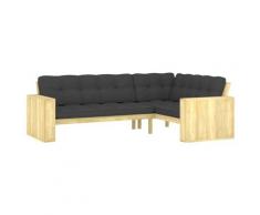 vidaXL Banc d'angle de jardin et coussins 239 cm Bois de pin imprégné