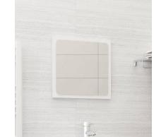 vidaXL Miroir de salle de bain Blanc brillant 40x1,5x37 cm Aggloméré