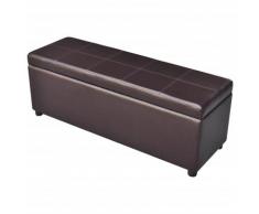 vidaXL Long banc de rangement Bois Marron