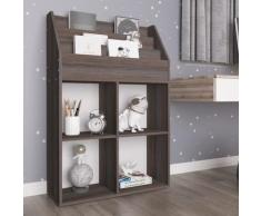 vidaXL Porte-revue d'enfants Gris/chêne sonoma 71x30x114 cm Aggloméré