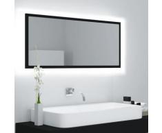 vidaXL Miroir LED de salle de bain Noir 100x8,5x37 cm Aggloméré