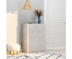vidaXL Armoire à chaussures Gris béton 60x35x84 cm Aggloméré