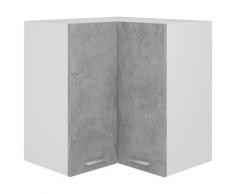 vidaXL Armoire d'angle suspendue Gris béton 57x57x60 cm Aggloméré