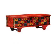 vidaXL Boîte de rangement Rouge 110x40x40 cm Bois d'acacia massif
