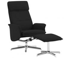 vidaXL Fauteuil inclinable avec repose-pied Noir Similicuir
