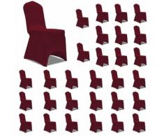 vidaXL Housses élastiques de chaise Bordeaux 30 pcs