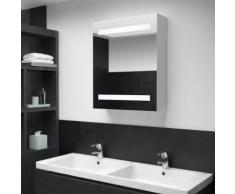 vidaXL Armoire de salle de bain à miroir LED 50x14x60 cm