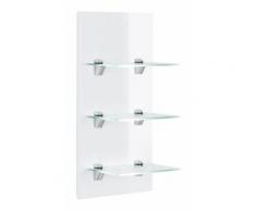Étagère murale SANTINI blanche brillante avec 3 tablettes en verre