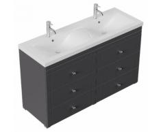 Meuble double vasque Gallo classique anthracite satiné à poser